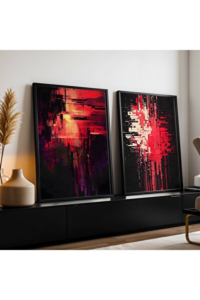 HİGUERA Σετ ζωγραφικής τοίχου με αφηρημένο γεωμετρικό ισορρόπηση διπλό φυσικό...