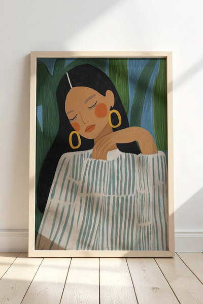 HİGUERA Γυναικεία εμπνευσμένη μποέμικη και ζωηρή ατμόσφαιρα ζωγραφική με φυσι...