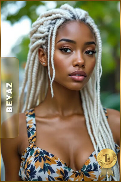 TAM TARZ Fiber Synthetic Hair for African Braid Rasta and Box Braid - White