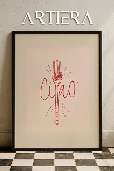 HİGUERA Τυπογραφία Μοντέρνα Μεσογειακή Ιταλική Ζωγραφική Κουζίνας με Ξύλινο Π...