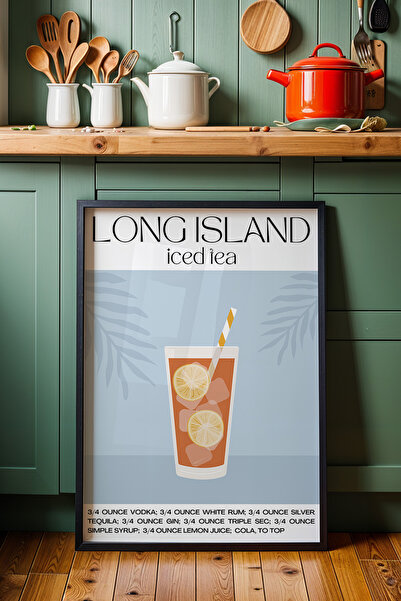 HİGUERA Long Island Iced Tea Minimalist Cocktail BAR Ζωγραφική τοίχου κουζίνα...