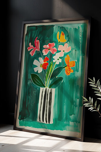 HİGUERA Canlı Çiçek Aranjmanı - Renkli ve Neşeli Dekor Doğal Ahşap Çerçeveli ...