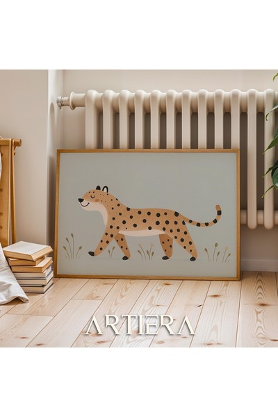 HİGUERA Cute Cheetah 1 Safari Animals Διακόσμηση αγοριού Παιδικού δωματίου Ορ...