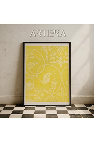 HİGUERA Ροζ μοτίβα Vintage Japandi Art Πίνακας τοίχου με φυσικό ξύλινο πλαίσιο