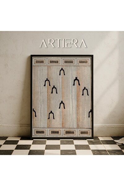 HİGUERA Μοτίβα πέταλου Vintage Japandi Art Πίνακας τοίχου με φυσικό ξύλινο πλ...