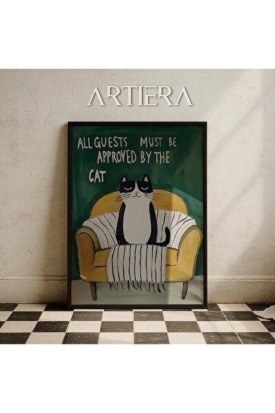 HİGUERA Hotel și Airbnb Pet Cat Acceptă Oaspeți Bineveniți Tablou de perete c...
