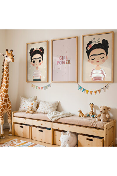 HİGUERA 3 τεμαχίων μινιμαλιστικό σχέδιο παιδικά πορτρέτα Πίνακας παιδικού δωμ...