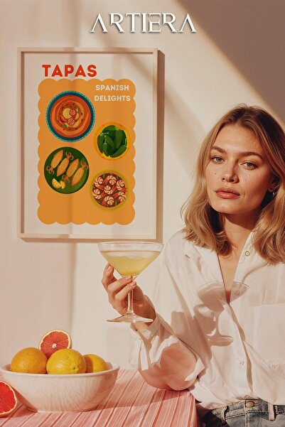 HİGUERA Τυπογραφία Μοντέρνα Μεσογειακή Ιταλική Ζωγραφική Κουζίνας με Ξύλινο Π...