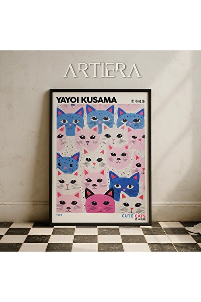 HİGUERA Yayoi Kusama Διάσημος Ζωγράφος Ροζ Μωβ Maximalist Japandi Art Ζωγραφι...