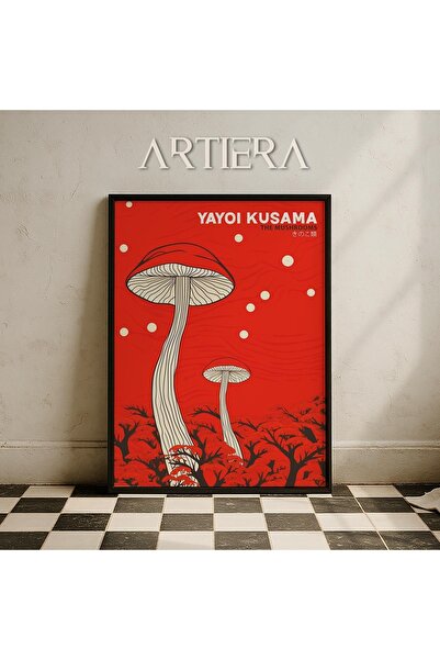 HİGUERA Yayoi Kusama Διάσημος Ζωγράφος Κόκκινο Maximalist Vintage Ζωγραφική τ...