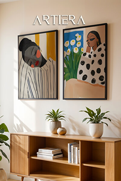 HİGUERA Μοντέρνα γυναικεία πορτρέτα Ελαιογραφία Αίσθηση Διπλό Ξύλινο Πλαίσιο ...