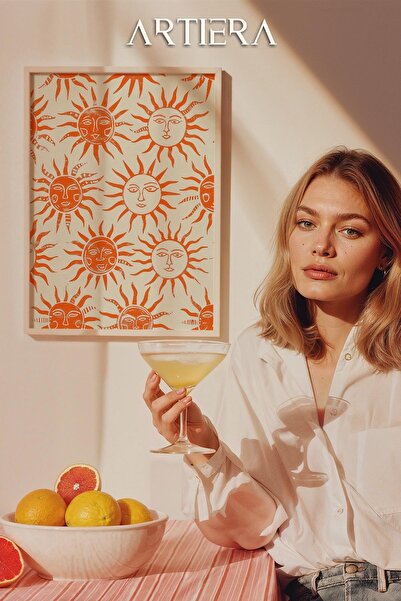 HİGUERA Retro Suns Μεσογειακό ιταλικό στυλ Ξύλινο τραπέζι κουζίνας με πλαίσιο...