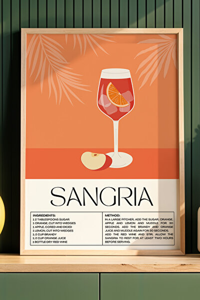 HİGUERA Σανγκρία Κοκτέιλ Μοντέρνο BAR Ζωγραφική τοίχου κουζίνας με φυσικό ξύλ...