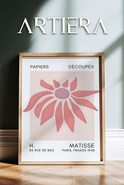 HİGUERA Σειρά Matisse Paper Cuttings Dusty Pink Abstract Flower Ζωγραφική τοί...