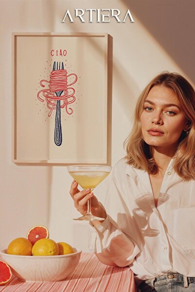 HİGUERA Τυπογραφία Μοντέρνα Μεσογειακή Ιταλική Ζωγραφική Κουζίνας με Ξύλινο Π...