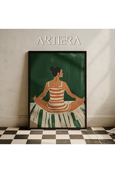 HİGUERA Γυναίκα που κάνει γιόγκα σε ματ γιόγκα Αφηρημένο γυναικείο πορτρέτο Ζ...