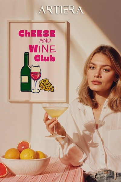 HİGUERA Τυπογραφία Μοντέρνα Μεσογειακή Ιταλική Ζωγραφική Κουζίνας με Ξύλινο Π...