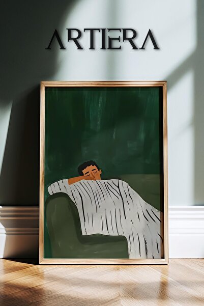 HİGUERA Αναψυχόμενος άντρας Αφηρημένο αντρικό πορτρέτο Ζωγραφική τοίχου με ξύ...