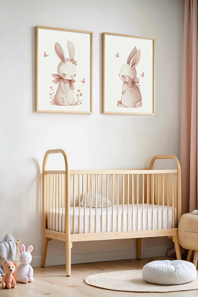HİGUERA Πίνακας παιδικού και βρεφικού δωματίου με θέμα το vintage κουνέλι με ...