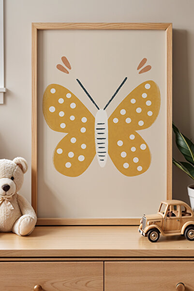 HİGUERA Golden Yellow Butterfly - Πίνακας Παιδικού Δωματίου και Βρεφικού Δωμα...