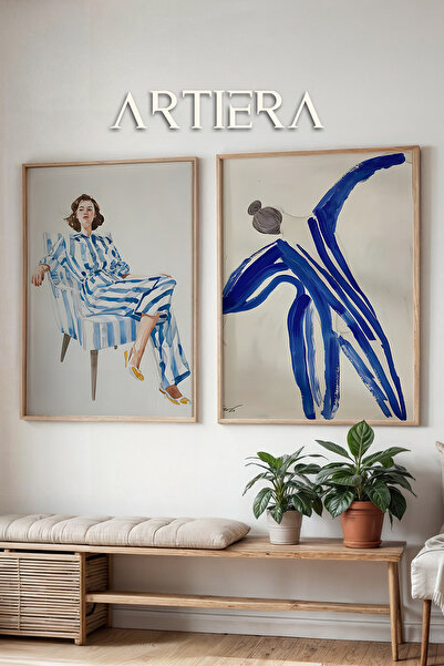 HİGUERA Γυναικεία και χορευτική φιγούρα με μπλε μοτίβο ελαιογραφία Feel διπλό...