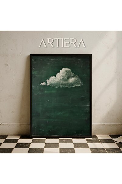 HİGUERA Σκούρο μπλε ουρανός και σύννεφα Ελαιογραφία Feel Vintage Japandi Art ...