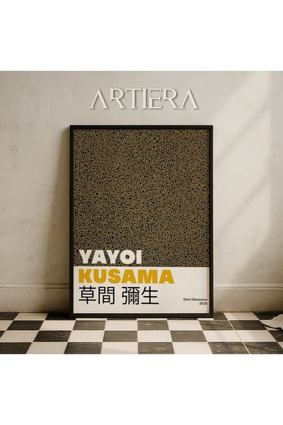 HİGUERA Yayoi Kusama Διάσημος Ζωγράφος Κίτρινες Μαύρες Σημείες Vintage Ζωγραφ...