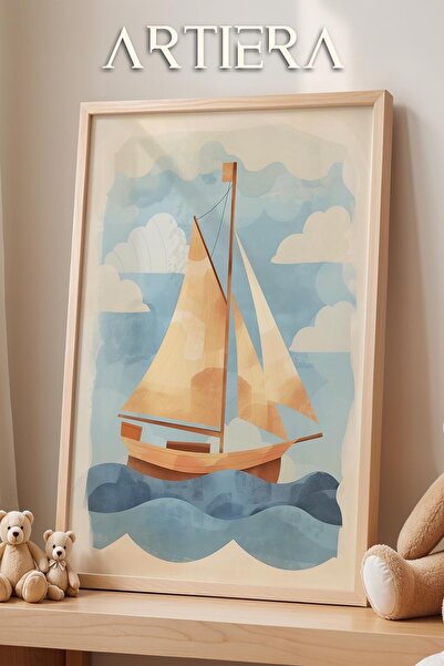 HİGUERA Διακόσμηση αγοριού με θέμα το θαλάσσιο σκάφος ξυλόπλατο τοίχου με ξύλ...