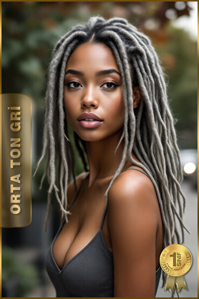 TAM TARZ Fiber Synthetic Hair for African Braid Rasta and Box Braid - Medium Tone Grey