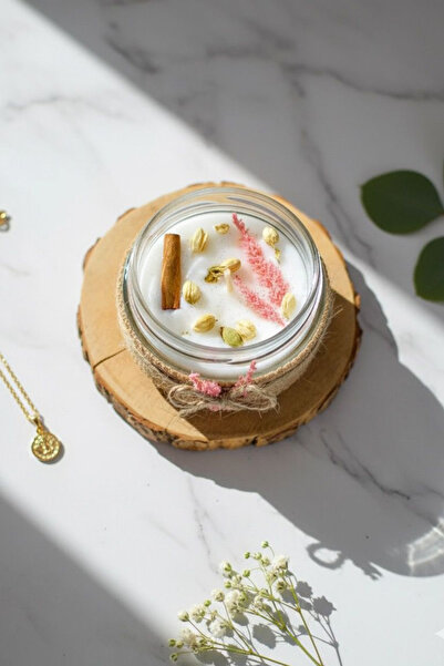 Trend Mum Yasemin Çiçekli Dekoratif Kiraz Japon Çiçeği Kokulu Mum Hediyelik M...