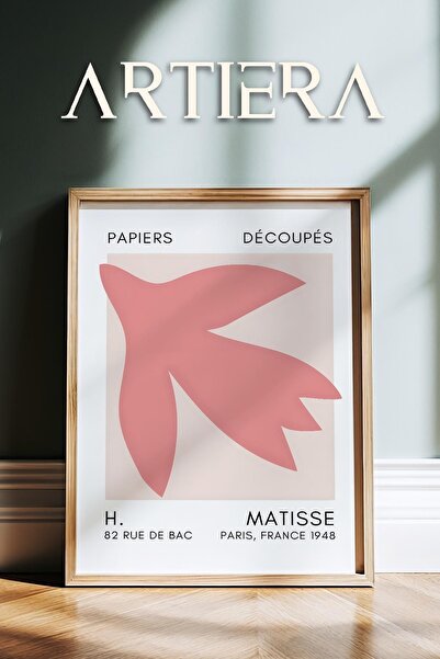HİGUERA Σειρά Matisse Paper Cuttings Dusty Pink Abstract Tulip Ζωγραφική τοίχ...