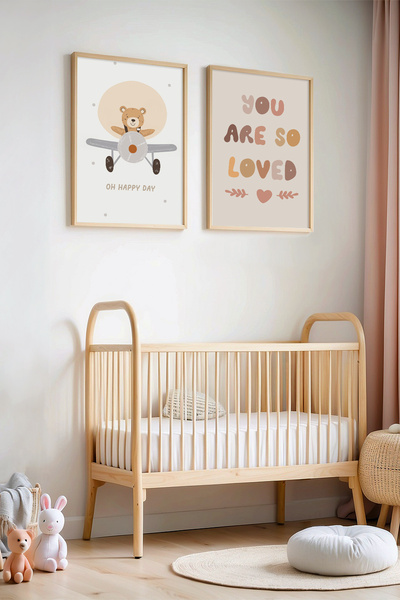 HİGUERA Pilot Teddy Bear - You Are So Loved Πίνακας παιδικού δωματίου και βρε...