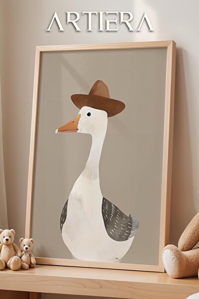 HİGUERA Cowboy Duck II Διακόσμηση αγοριού με μπεζ φόντο Ζωγραφική τοίχου με ξ...