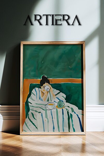 HİGUERA Αναψυχή στο σαλόνι Μινιμαλιστικό ριγέ αφηρημένο γυναικείο πορτρέτο ζω...