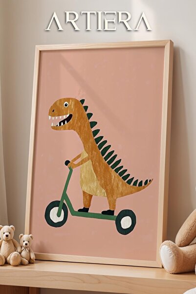 HİGUERA Διακόσμηση παιδικού δωματίου με θέμα το σκούτερ με ροζ φόντο με ξύλιν...