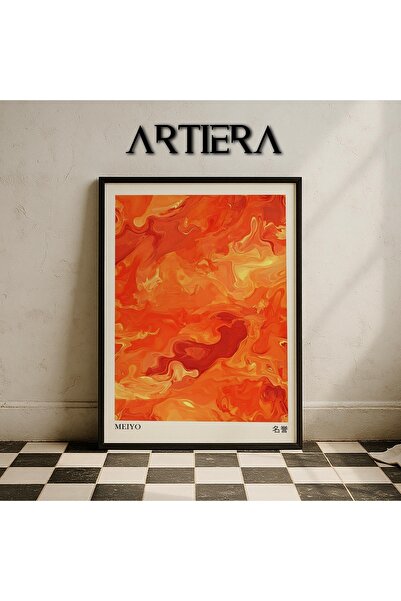 HİGUERA Meiyō Onur – Red Waves Μοντέρνα Ζωγραφική τοίχου της Ιαπωνίας με ξύλι...