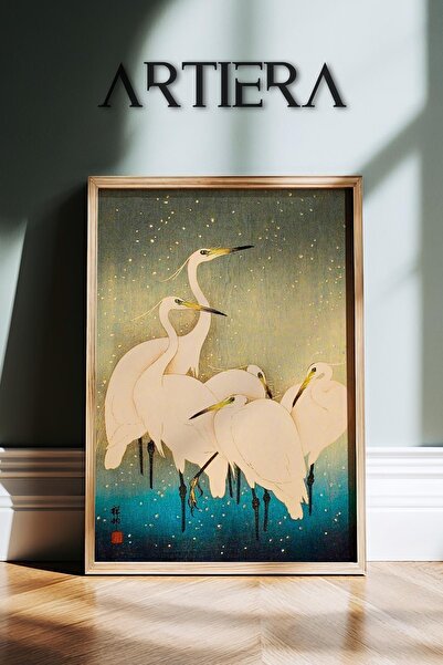 HİGUERA Κοράκια πουλιά Vintage Ζώα Ιαπωνίας Τέχνης Φυσικό ξύλινο πλαίσιο ζωγρ...