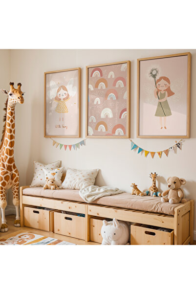 HİGUERA Τραπέζι 3 τεμαχίων Fairy Tale Fairy Tale με φυσικό ξύλινο πλαίσιο για...