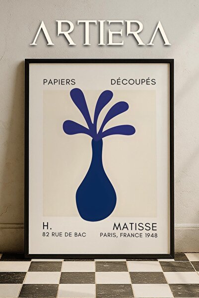 HİGUERA Σειρά Matisse Paper Cuttings Μπλε μωβ αφηρημένο βάζο ζωγραφική τοίχου...