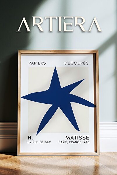 HİGUERA Σειρά Matisse Paper Cuttings Σκούρο Μπλε Abstract Star Ζωγραφική τοίχ...