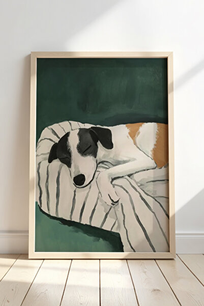 HİGUERA Πορτρέτο ήρεμου σκύλου Μοντέρνο και απλό στυλ Πίνακας τοίχου με φυσικ...