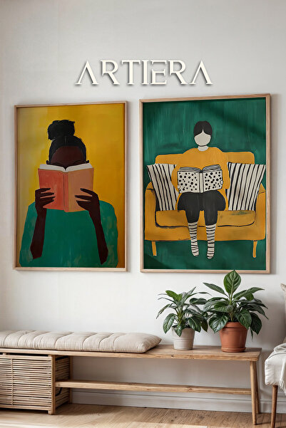 HİGUERA Διαβάζοντας σε χρώματα σμαραγδιού και μουστάρδας Αναπνεύσιμη επίγνωση...