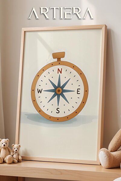 HİGUERA Διακόσμηση παιδικού δωματίου με θέμα την θάλασσα Compass Πίνακας τοίχ...