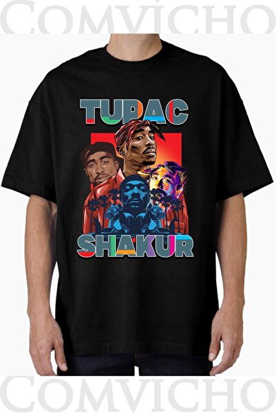 COMVİCHO تي شيرت مطبوع بتصميم توباك v3 للجنسين