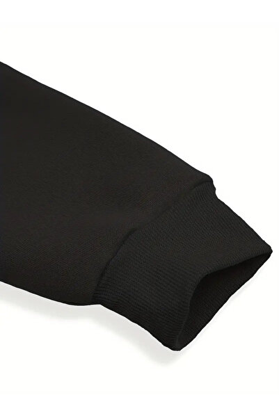 Orijin Tekstil Hatsune Miku CV01 Vocaloid Ön Arka Baskılı Siyah Kapşonlu Sweatshirt