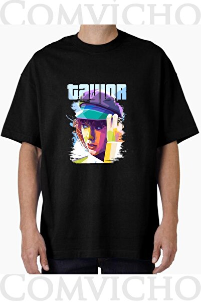 COMVİCHO تي شيرت مطبوع بتصميم تايلور v1 للجنسين