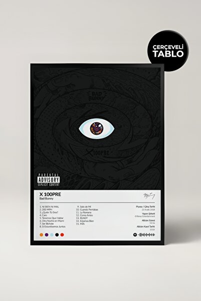 House Gorgeous Bad Bunny X 100PRE Albüm Tasarımlı Spotify Poster Tablo