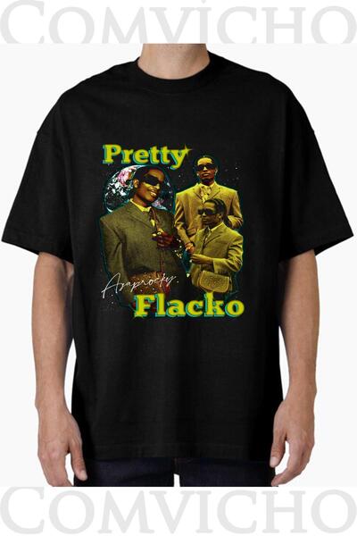 COMVİCHO تي شيرت كبير الحجم مطبوع بتصميم Petty Alacko v1 للجنسين