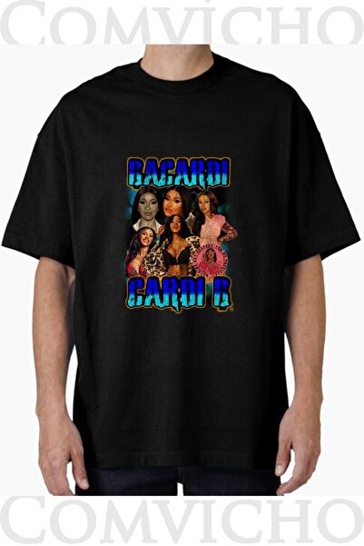 COMVİCHO Unisex Card B V1 Design Printed Oversize T-Shirt