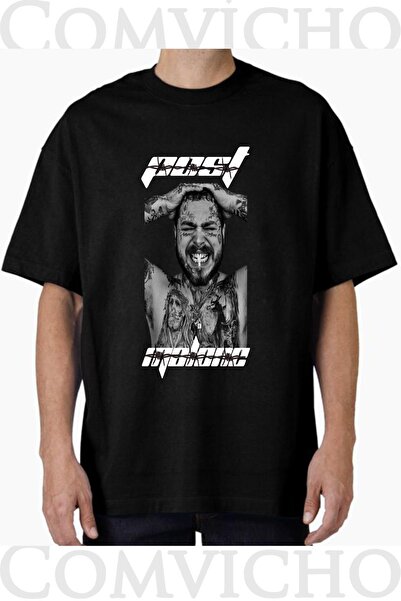 COMVİCHO تي شيرت مطبوع بتصميم Post Malone v6 للجنسين